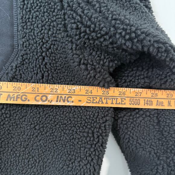 Duluth Trading Co Men's Burly Sherpa Fleece Jacket Full Zip Black XL Thick Cozy - Picture 6 of 8
